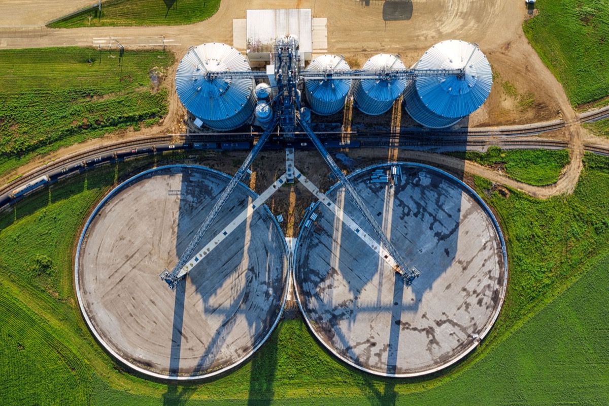 Industrial water storage tanks and treatment infrastructure